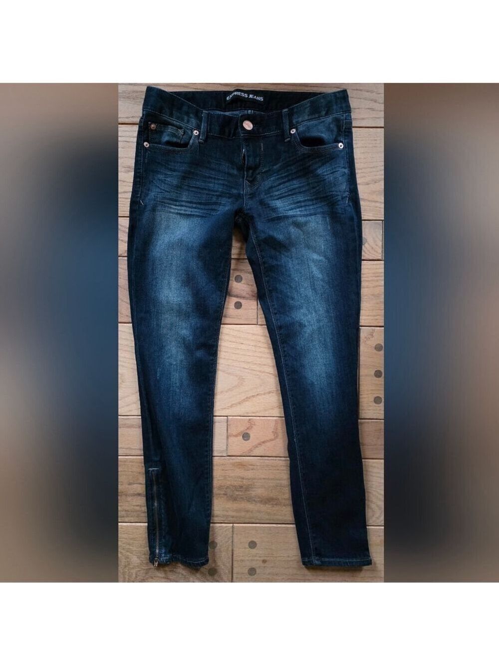 Express Black Skinny Jeans Zipper Detail
